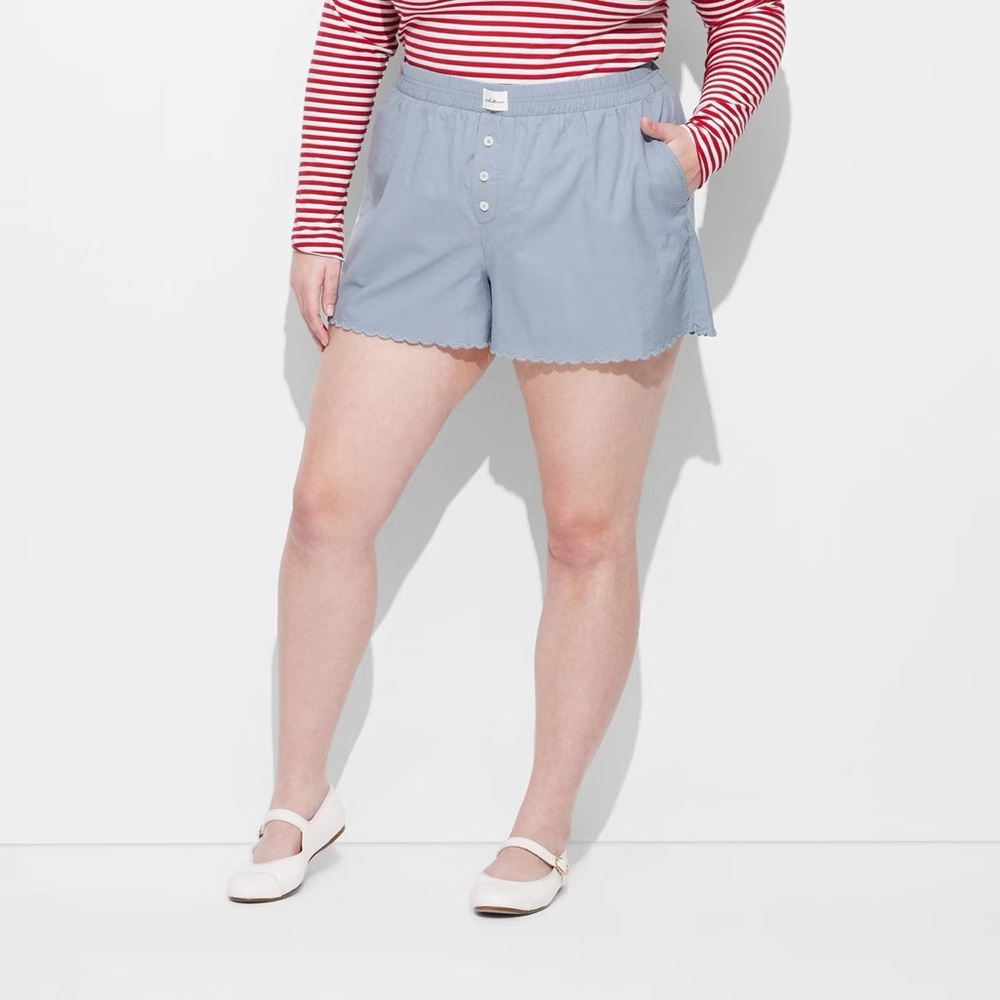 Wild Fable Women's Pull-on Boxer Shorts Gray XXL